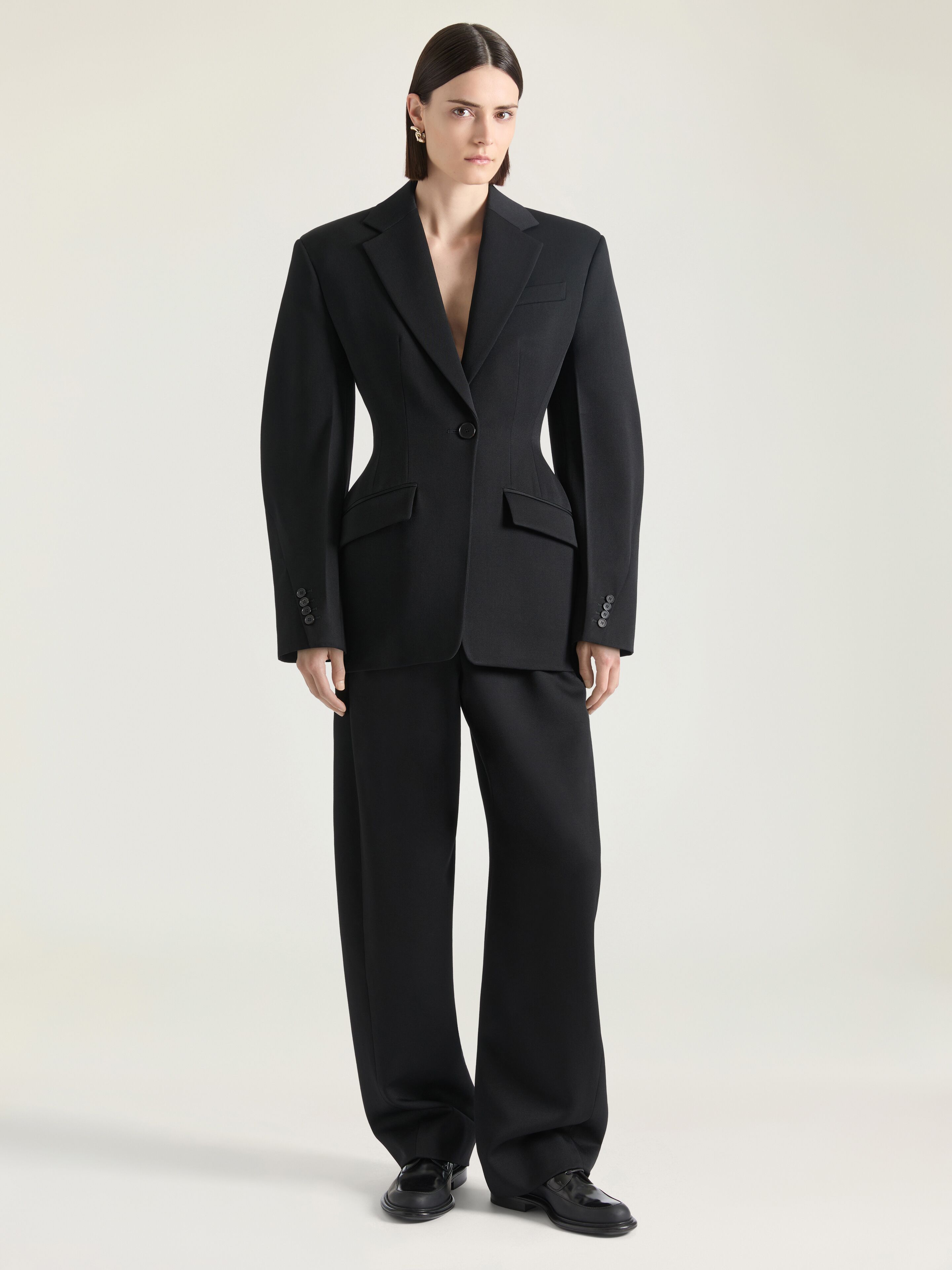 Single-breasted Cocoon jacket in wool